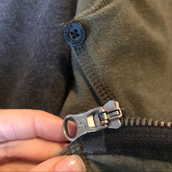 Lululemon Olive Gray Asymmetrical Zipper Jacket - Picture 6 of 7